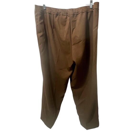 Bend Over Brown Polyester Pants, Pull On, Elastic Waist, Womens Plus Size 22WP - Picture 3 of 3